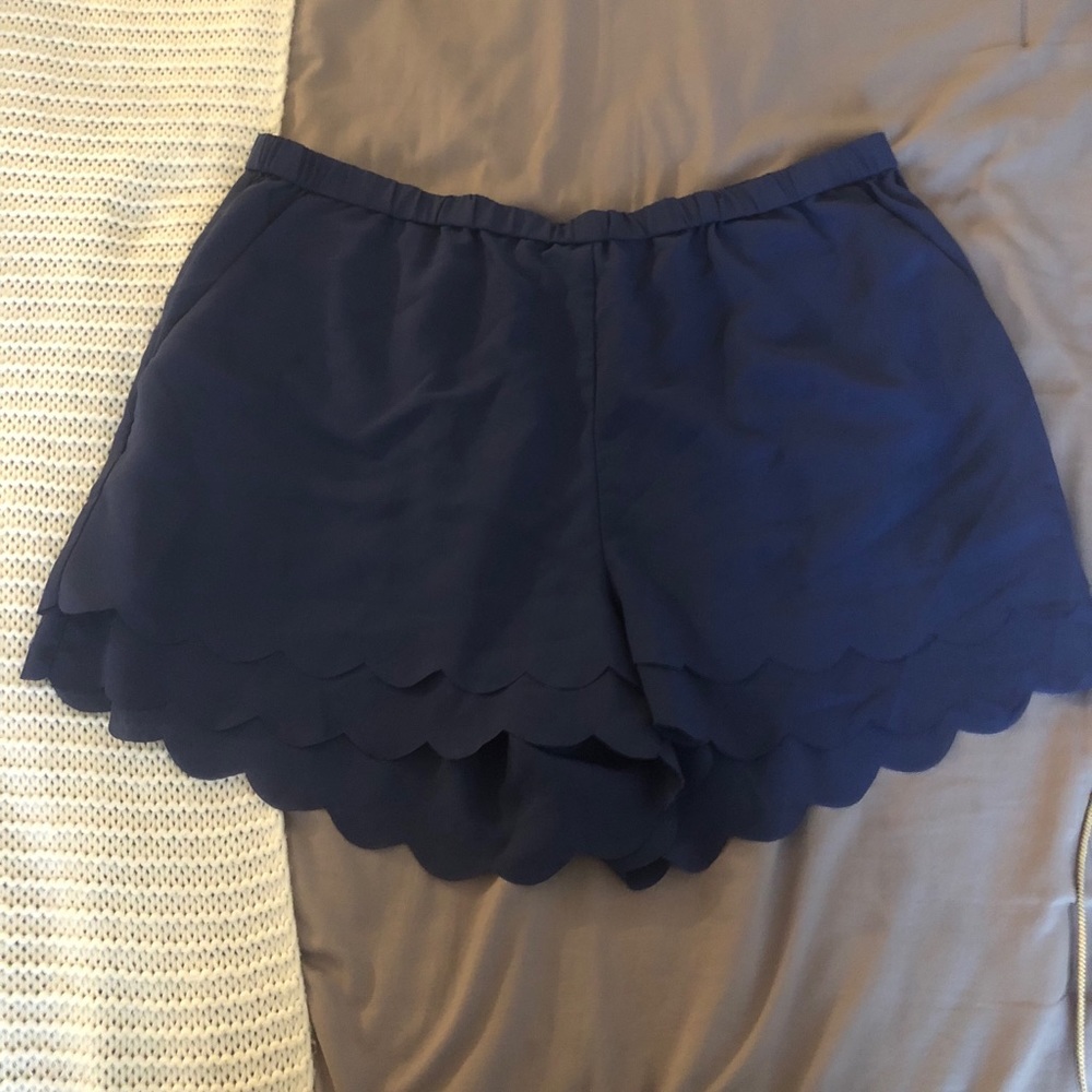 Scalloped blue shorts
